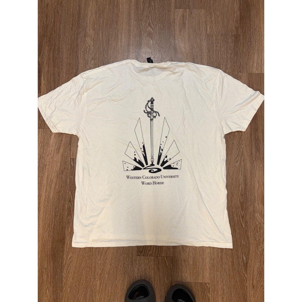 Gildan Western Colorado University Word‎ Horde Graphic T-Shirt Cream Mens 3XL